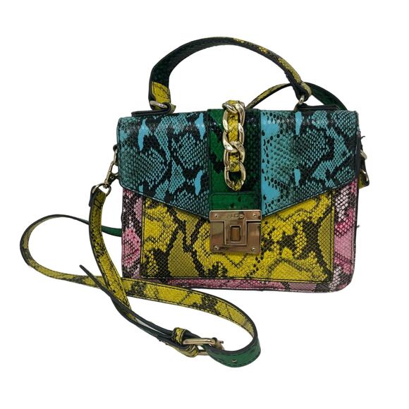 Aldo Glendaa Patchwork Snakeskin Print Handbag Crossbody Bag Purse - Picture 1 of 9